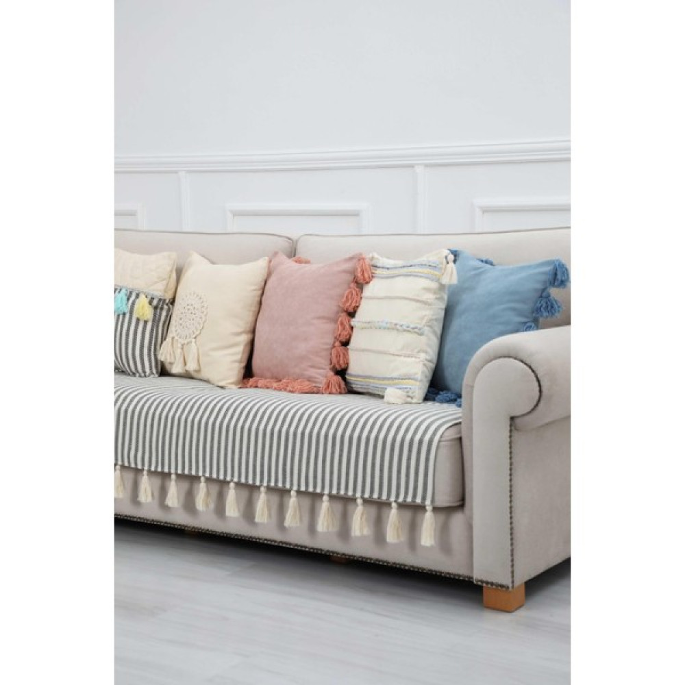 Püsküllü Koltuk Örtüsü 90 x 210 cm ,Ko-22 - 90 x 70 cm - Renkli Koltuk & Kanepe Örtüsü Fiyatı