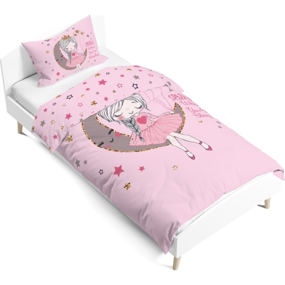 Pusula Home Ayda Oturan Kız Çift Tarafı Dijital Baskılı Tek Kişilik Nevresim Takımı | Çocuk Nevresim Takımı - Pembe - 160 x 220 cm Nevresim Takımı Fiyatı