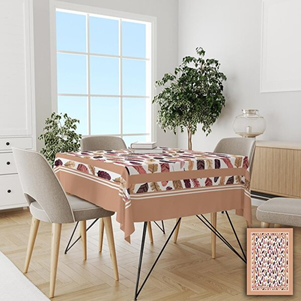 Pusula Home Bohem Yapraklar Kolay Temizlenebilir Leke Tutmaz Dertsiz Masa Örtüsü - Renkli - 120 x 150 cm Masa Örtüsü Fiyatı