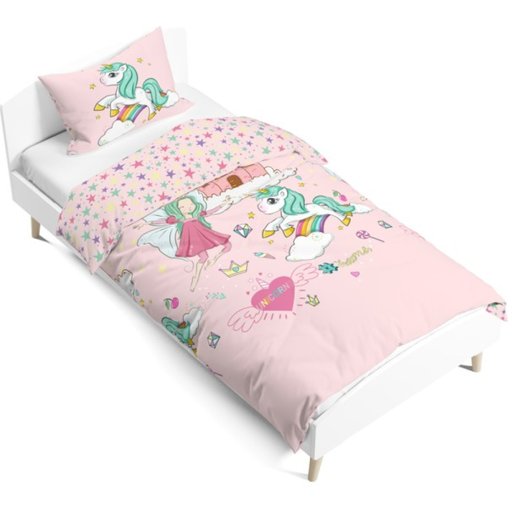 Pusula Home Unicorn Çift Tarafı Dijital Baskılı Tek Kişilik Nevresim Takımı | Çocuk Nevresim Takımı | Çarşafsız - Renkli - 160 x 220 cm Nevresim Takımı Fiyatı