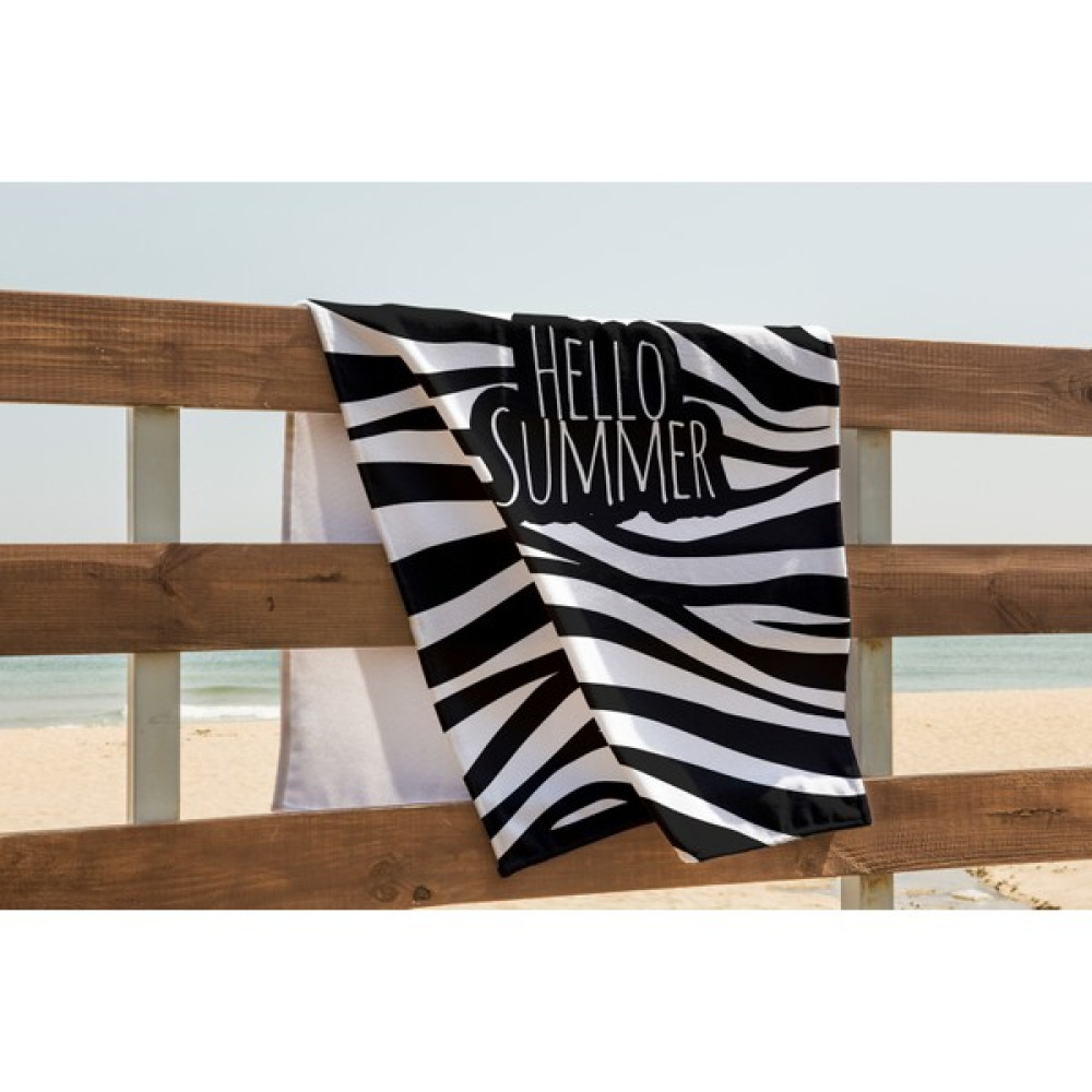Pusula Home Zebra Dijital Baskılı Plaj Havlusu -70 x 150 cm - Siyah - Beyaz - 70 x 150 cm Plaj Havlusu Fiyatı