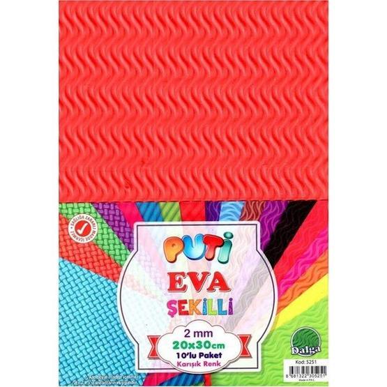 Puti 5251 A4 10'lu Karışık Renk Dalga Eva