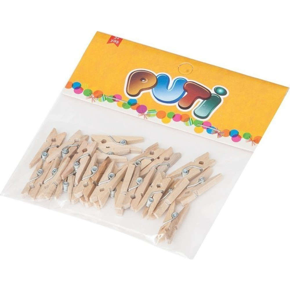 Puti Ahşap Küçük Mandal Natural 24Lü Sanatsal Malzemeler Fiyatı
