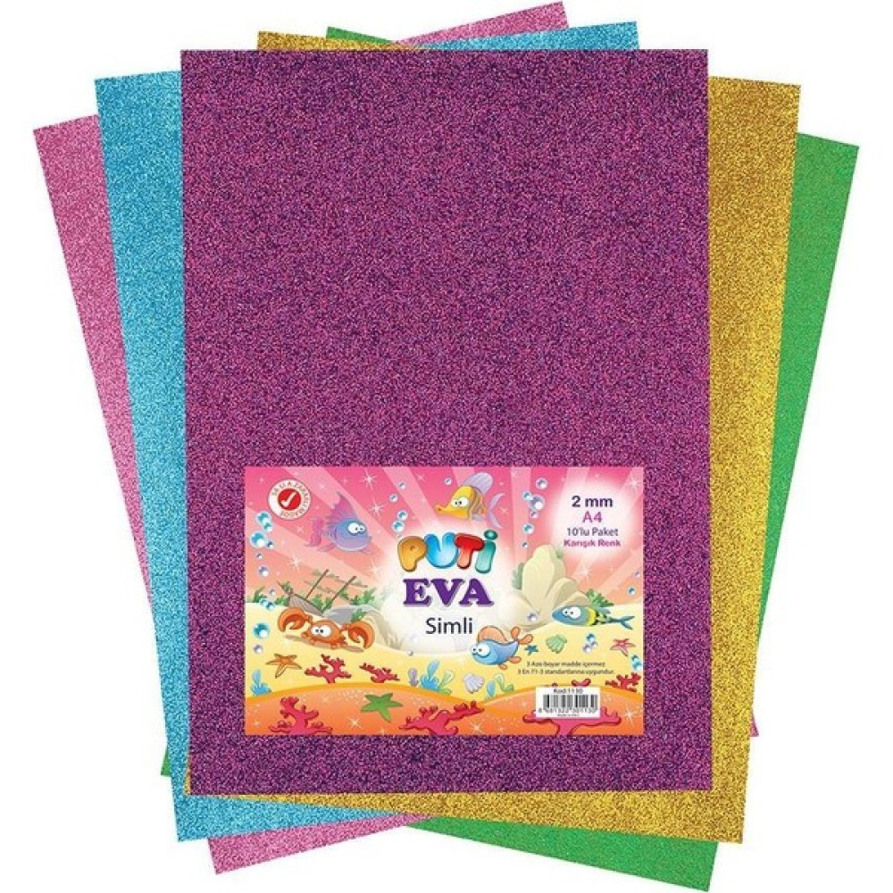 Puti Eva A4 Simli Eva 10'lu Karışık Renk Elişi Kağıdı Fiyatı