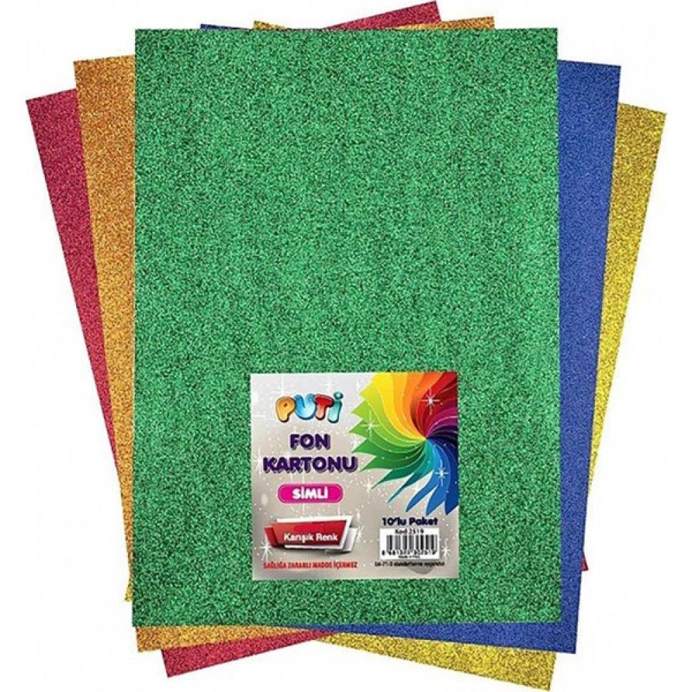Puti Karışık Renk Simli Fon Kartonu 50 x 70 cm 10'lu Oto Boyaları Fiyatı