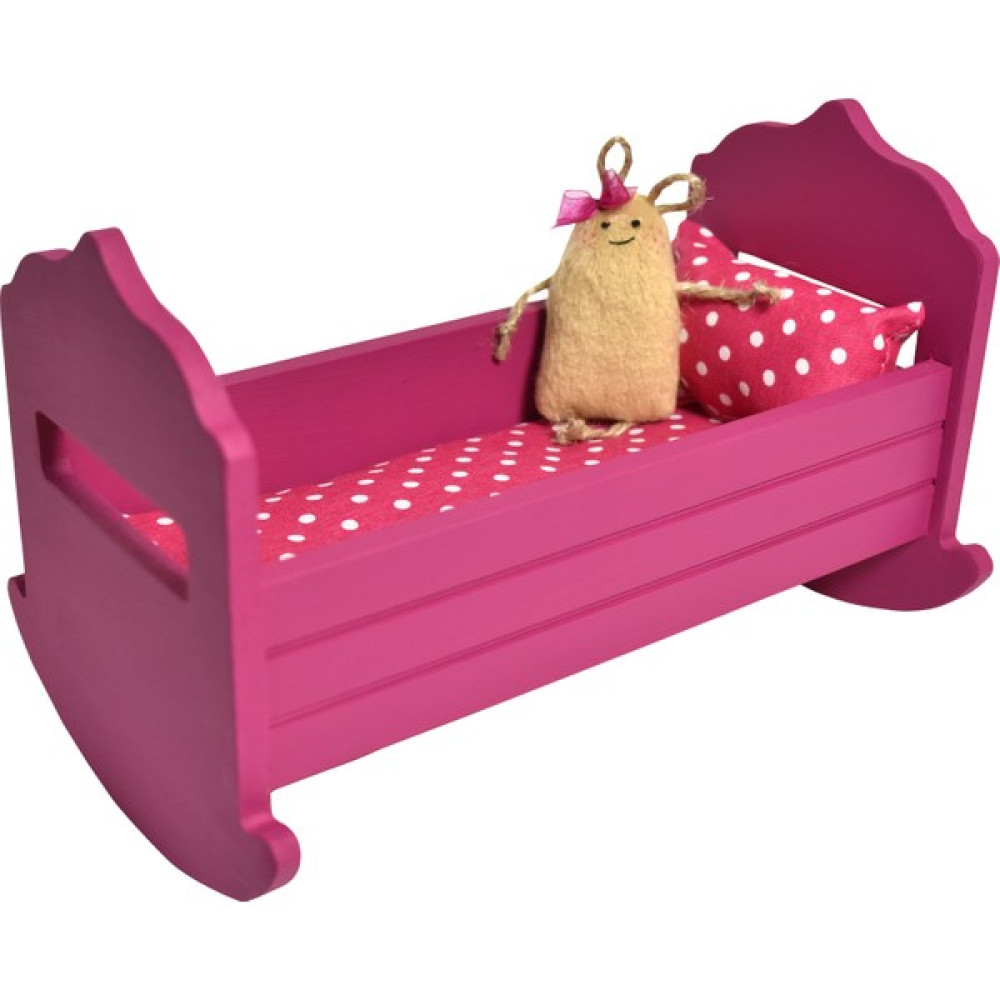 Putty Montessori El Yapımı Ahşap Oyuncak Beşik - Pembe Bebek Oyuncakları Fiyatı