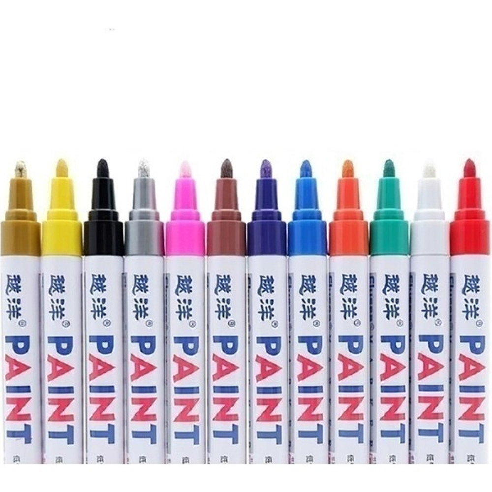 PVC Boya Kalemi Düşük Koku Lastik Kalem Albümü Dıy Graffiti Kalem Beyaz Işaretleyici Mobilya Rötuş Boyası 12 Renk (Yurt Dışından) - Lacivert Kuru Boya Kalemi Fiyatı