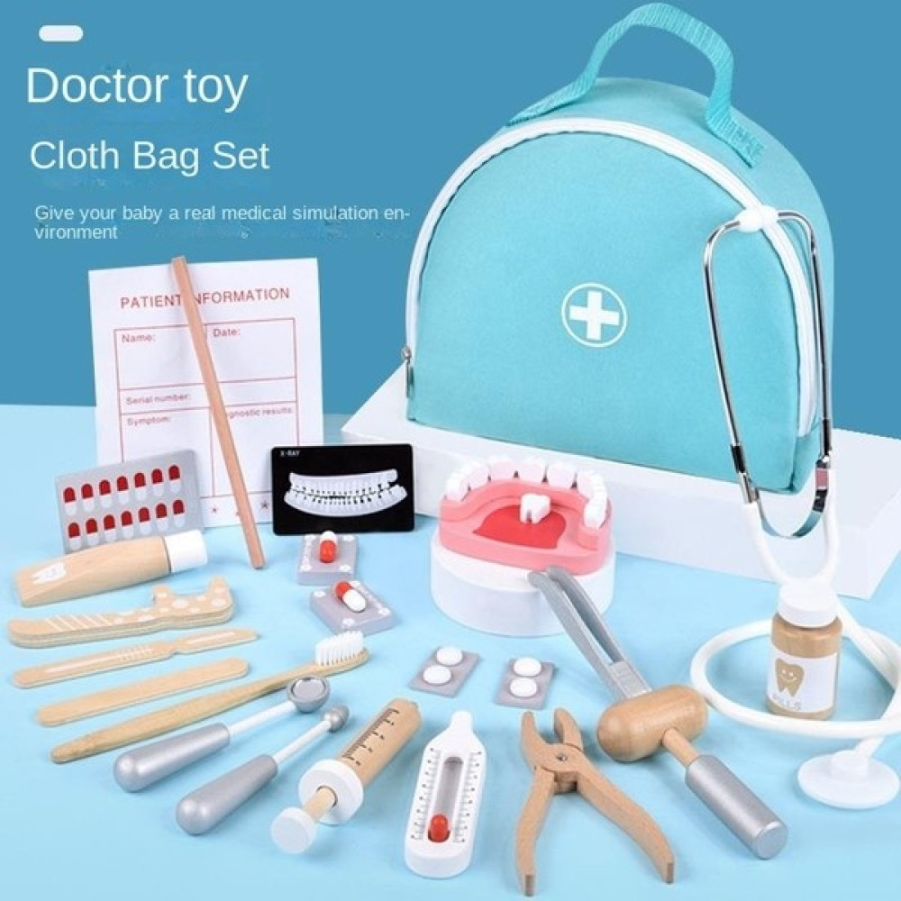 PVC Çocuk Ahşap Bebek Diş Aletleri Oyun Evi Simülasyon Çantası Rol Yapma Doktor Oyuncak Seti Stetoskop (Yurt Dışından) - Açık Mavi Oyun Seti Fiyatı