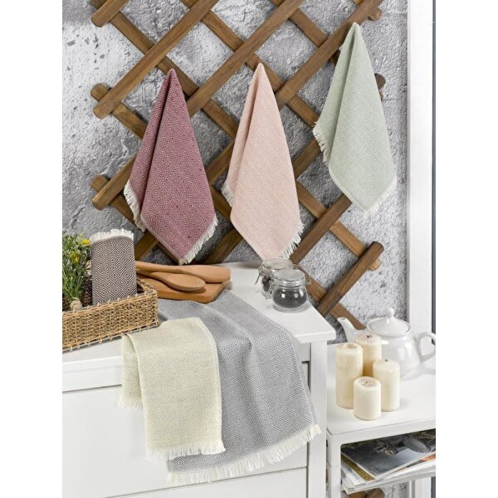 Pw Pink White Home Colleciton 3'lü Mutfak Kurulama Bezi ve El Bezi Seti - Renkli - 3 Adet Mutfak Tekstili Fiyatı