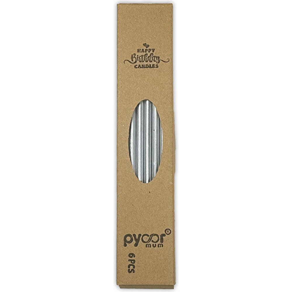 Pyaar Gümüş Pasta Mumu Doğum Günü Uzun 20 cm 6 Adet Dekoratif Mum Fiyatı