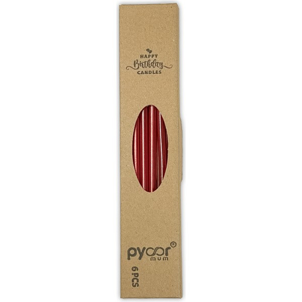 Pyaar Kırmızı Pasta Mumu Doğum Günü Uzun 20 cm 6 Adet Dekoratif Mum Fiyatı