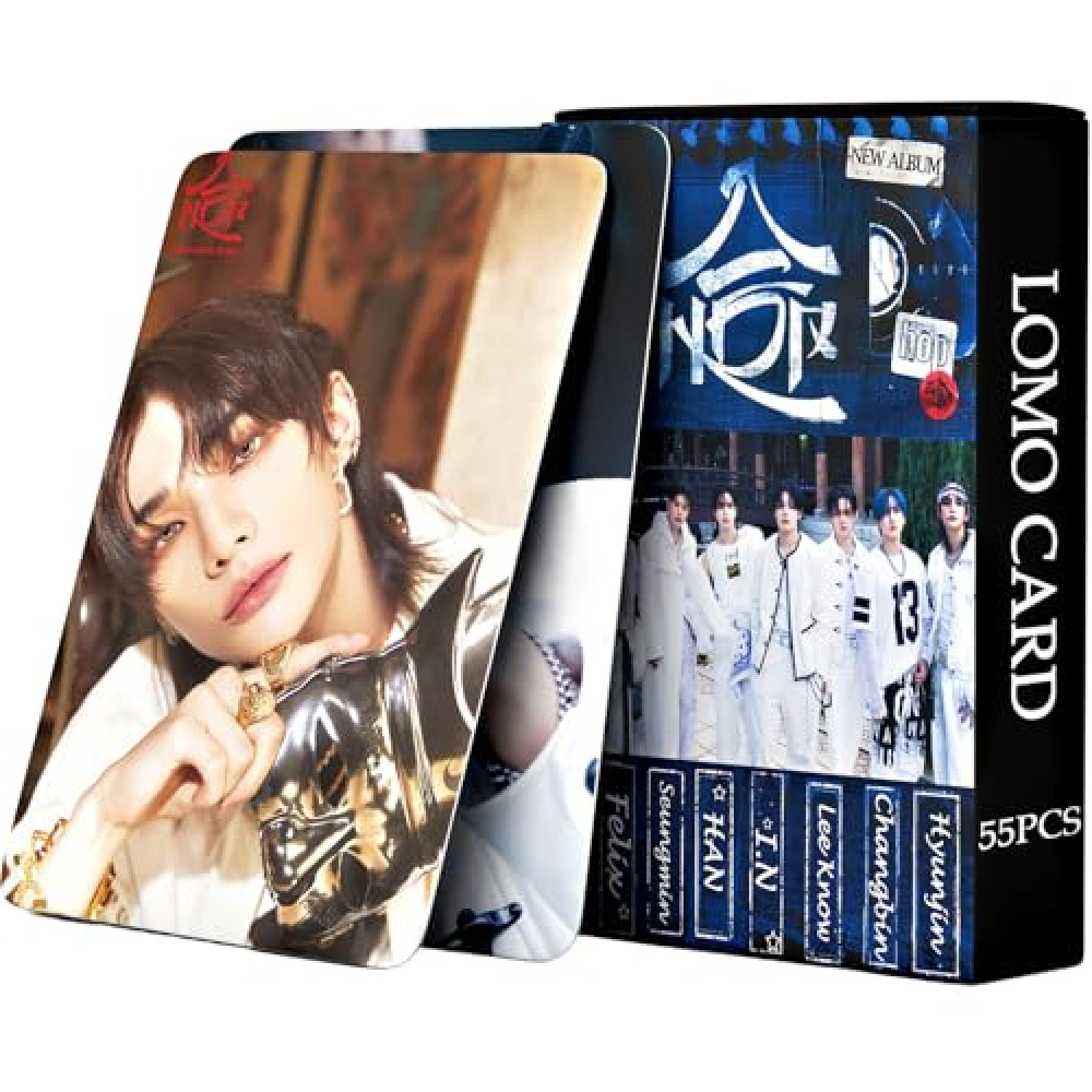 PYAJUU Stray Kids Photocards HOP Album Photo Cards 55 PCS KPOP SKZHOP HIPTAPE 合(HOP) Post Card Stray Kids Merch Boys and Girls Card Set