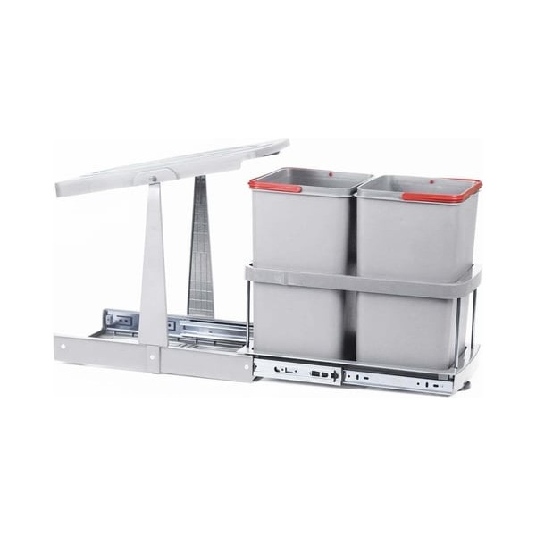 Pyramith Gri 12+12 Litre Teleskopik Raylı Çöp Kovası (P-9152) Diğer Fiyatı