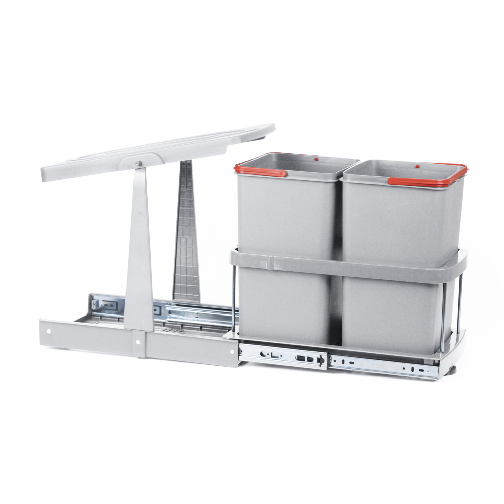 Pyramith Gri 12+12 Litre Teleskopik Raylı Çöp Kovası (P9152) Oto, Bahçe, Yapı Market Fiyatı