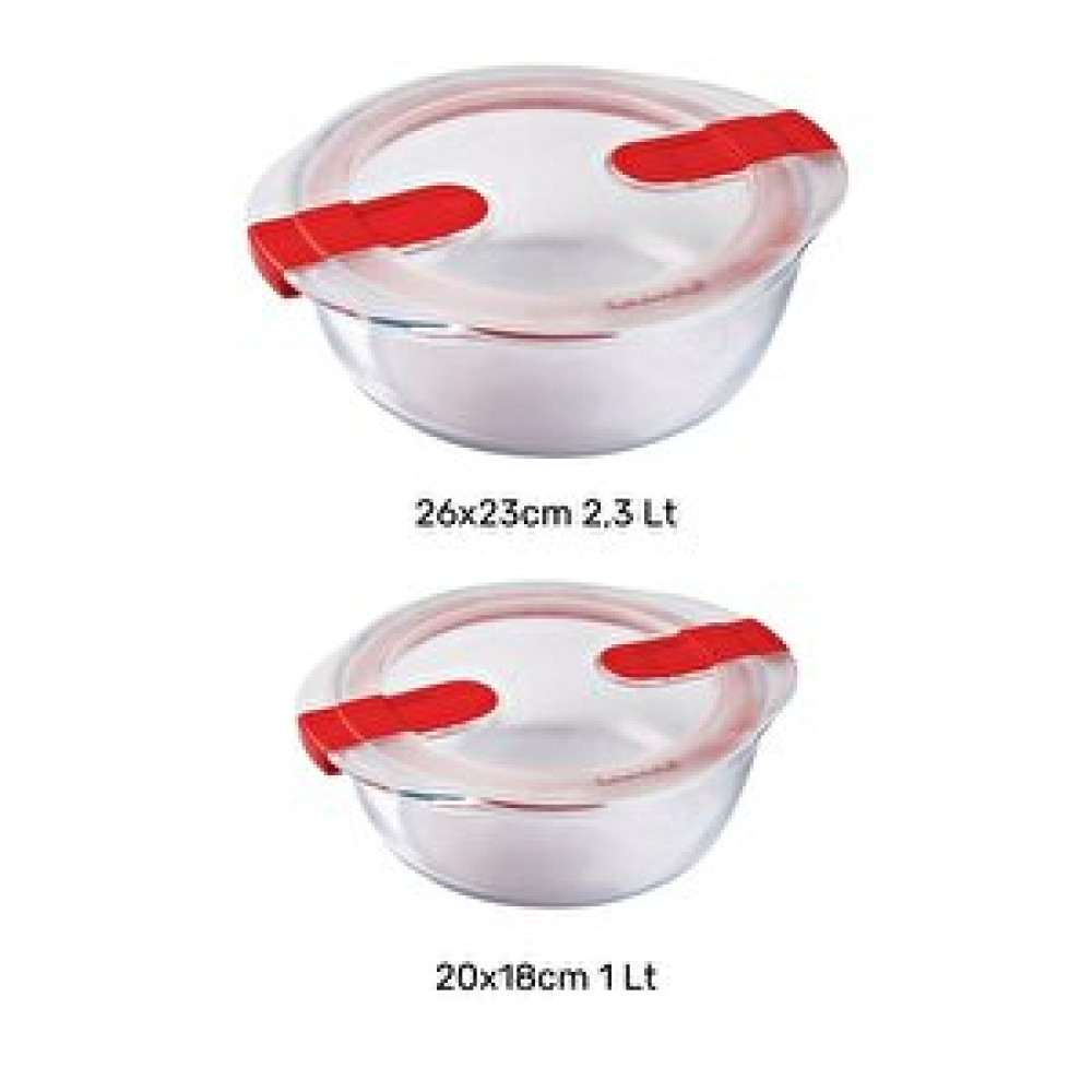 Pyrex Yuvarlak Saklama Kabı Mikrodalga 2'li Set Eşya Saklama / Düzenleme Fiyatı