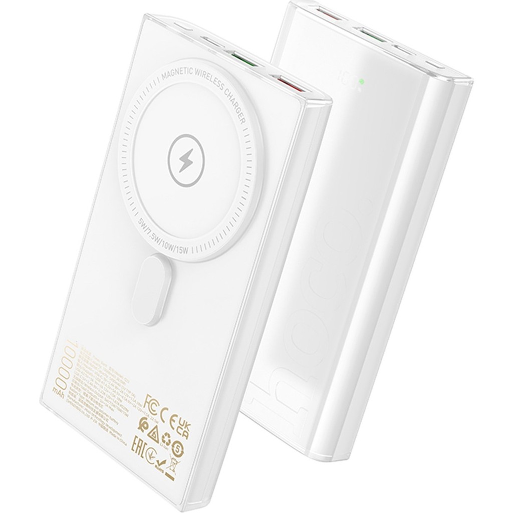 Q22 10,000 Mah Magsafe Dijital Ekranlı Powerbank Beyaz Taşınabilir Şarj Cihazı - Powerbank Fiyatı