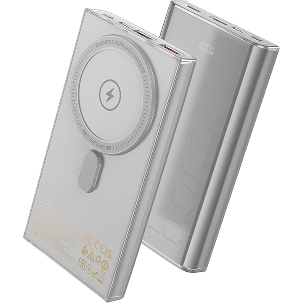 Q22 10,000 Mah Magsafe Dijital Ekranlı Powerbank Gri Taşınabilir Şarj Cihazı - Powerbank Fiyatı