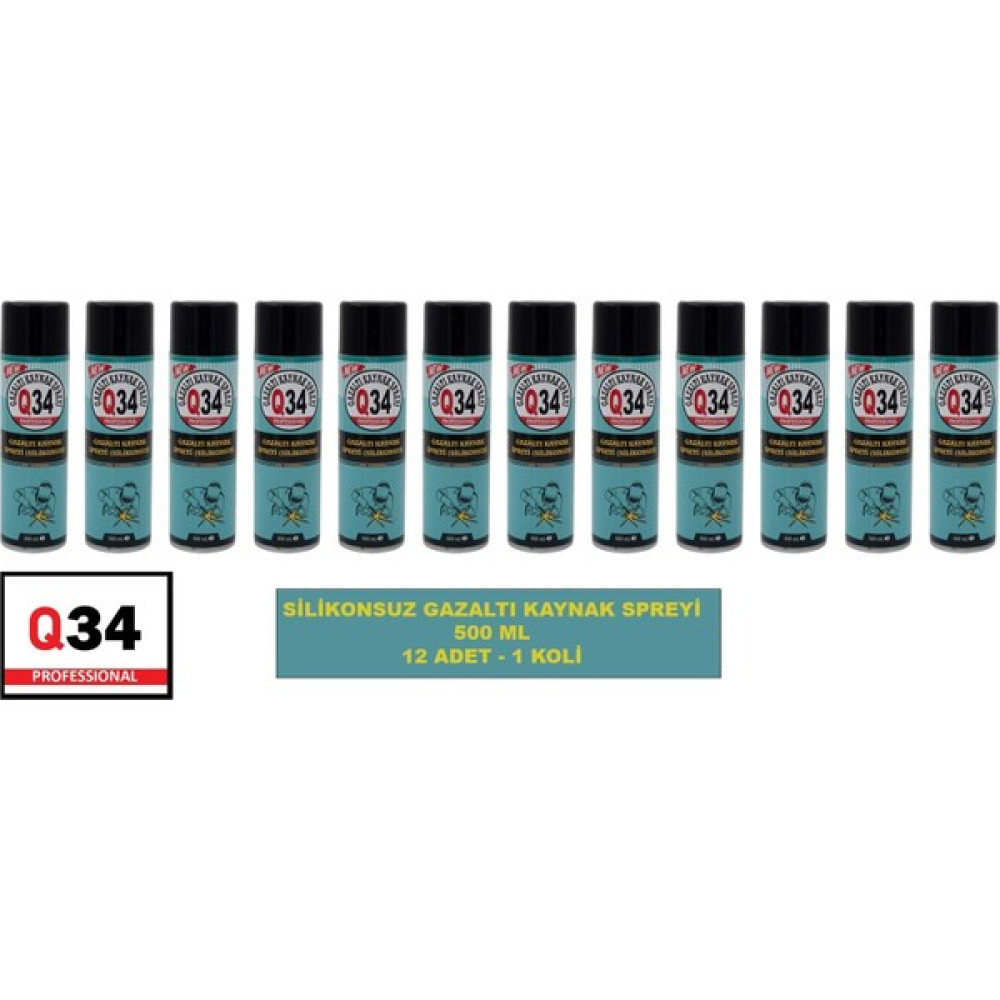 Q34 Silikonsuz Gazaltı Kaynak Spreyi 500 ml - 12 Adet Oto Boyaları Fiyatı