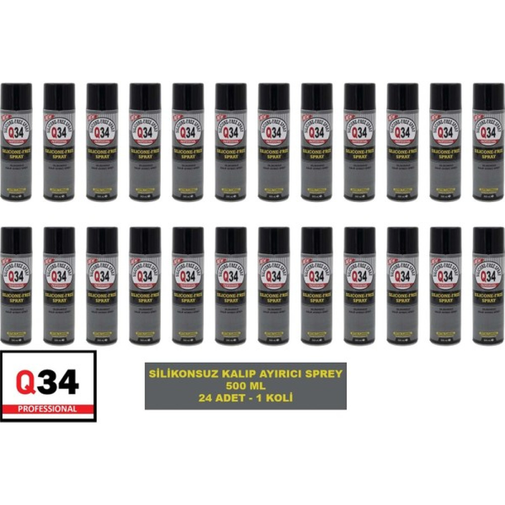 Q34 Silikonsuz Kalıp Ayırıcı Sprey 500 ml - 24 Adet Oto Boyaları Fiyatı