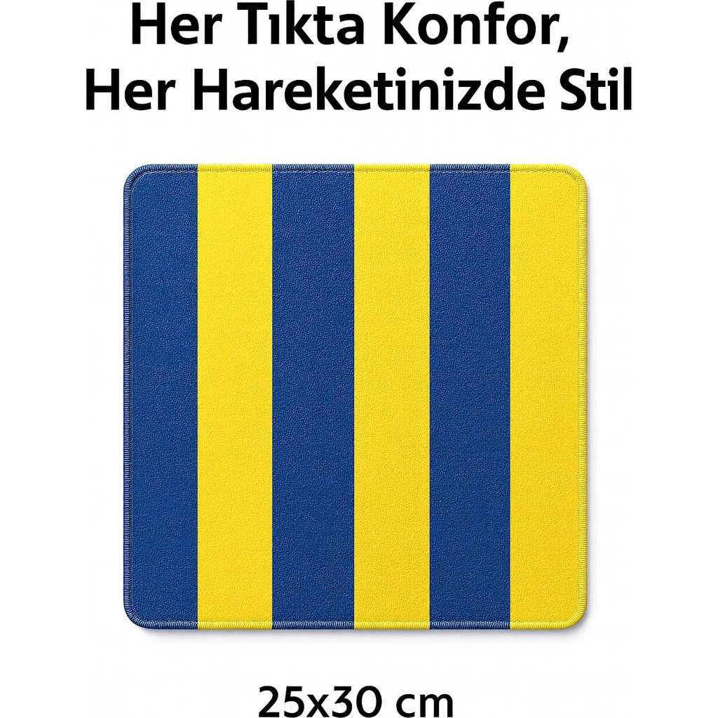 Qasul 25×30 cm Sarı-lacivert Çizgili Mouse Pad Kanarya Tutkunlarına Özel Fenerbahçe Temalı - Sarı - Lacivert Mouse Pad Fiyatı