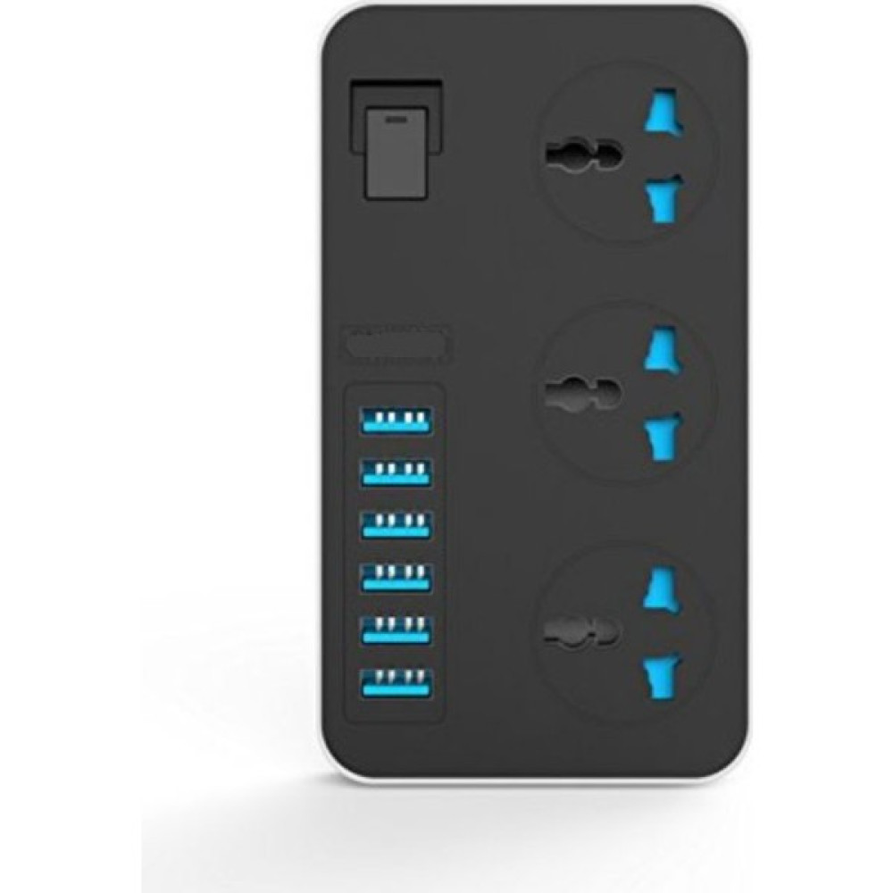 Qasul Yeni Nesil Akım ve Isı Korumalı 6 USB 3 Soket Girişli Çoklu Uzatma Priz - Siyah Bilgisayar Çevirici ve Adaptörü Fiyatı