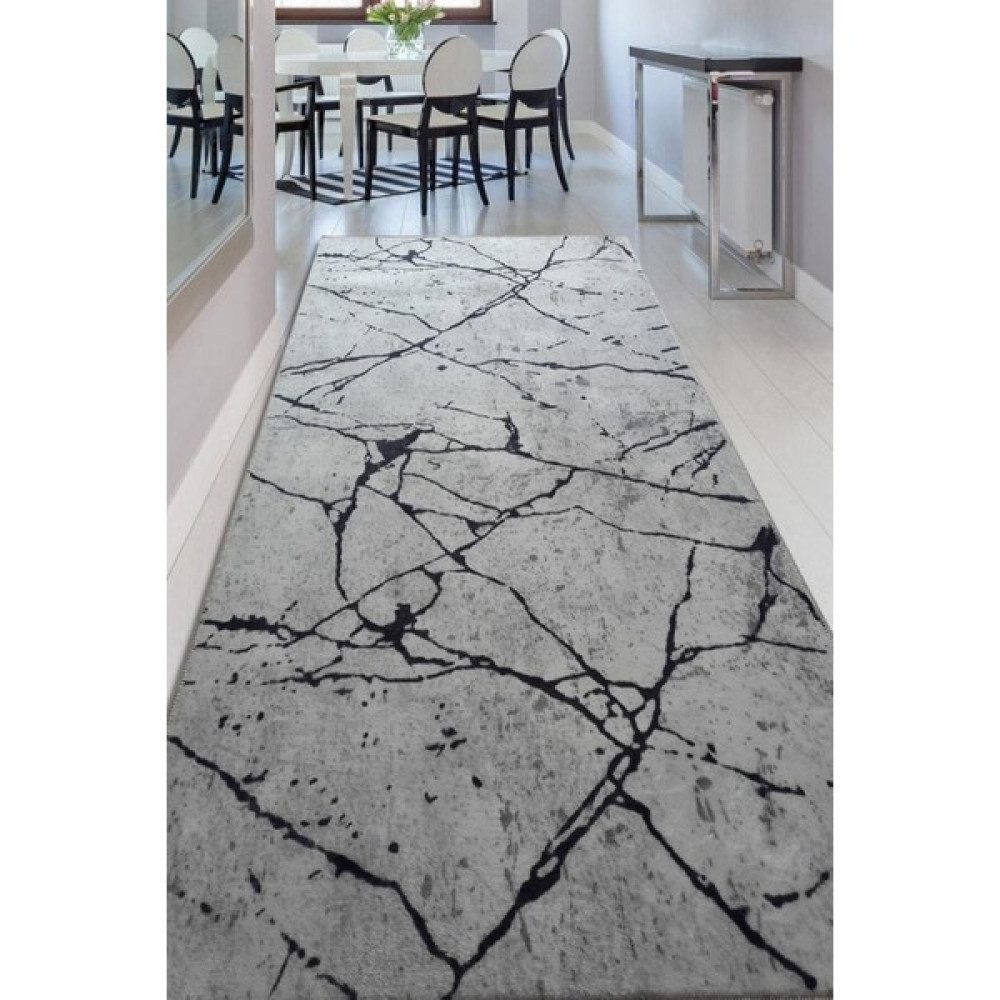 Qatalina Halı Gri Kaymaz Taban Yıkanabilir Kesme Yolluk - 40 x 60 cm Salon Halısı Fiyatı