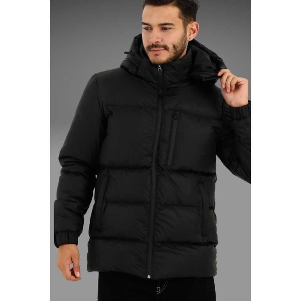 Qawwa Erkek Içi Polarlı Çıkarılabilir Kapüşonlu Su Geçirmez Şişme Spor Kışlık Mont RQDM-400 Mont (Outdoor) Fiyatı