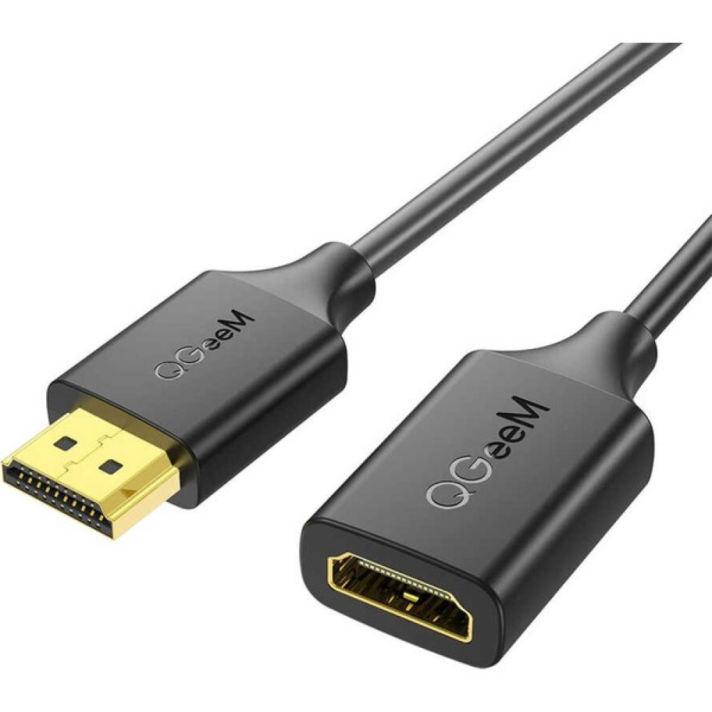 Qgeem QG-HD19 HDMI Uzatma Kablosu 183 cm 4K 60Hz Male To Female HDMI Kablo - Siyah Ses Kablosu Fiyatı