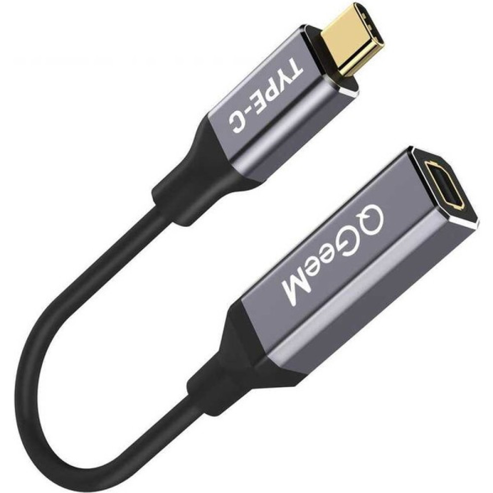 Qgeem QG-UA08 Female Mini Display Port To Type-C Dönüştürücü Adaptör 4K 60Hz Görüntü Aktarım - Siyah Ses Kablosu Fiyatı