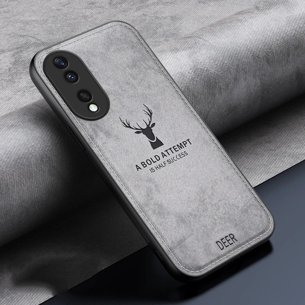 Qichengda Huawei P60 Pro Kumaş Geyik Deseni Cep Telefonu Kılıfı (Yurt Dışından) - Gray Cep Telefonu Kılıfı Fiyatı