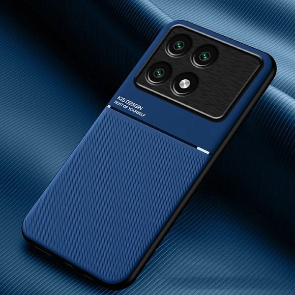 Qichengda Poco X6 Pro Çizgili Manyetik Çekim Cep Telefonu Kılıfı (Yurt Dışından) - Mavi Cep Telefonu Kılıfı Fiyatı