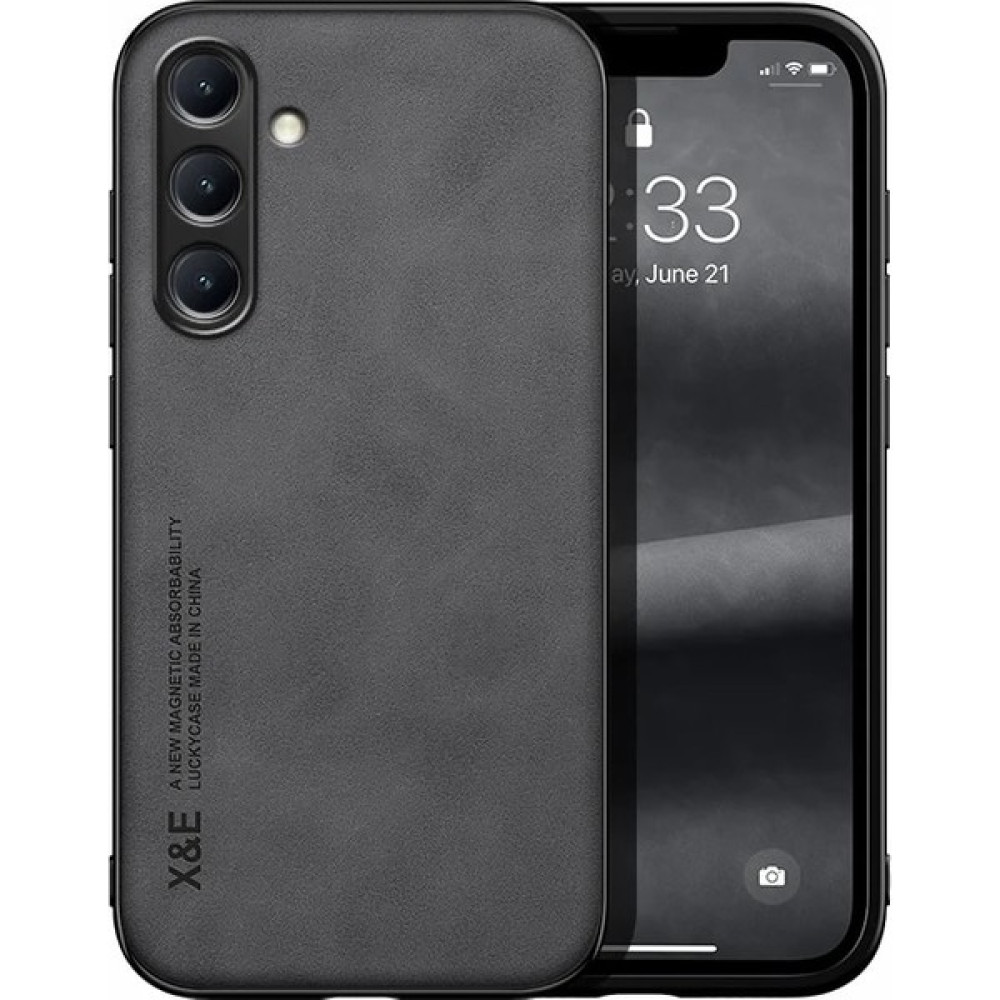 Qichengda Samsung Galaxy A25 Cilt Hissi Manyetik Çekim Cep Telefonu Kılıfı (Yurt Dışından) - Koyu Gri Cep Telefonu Kılıfı Fiyatı