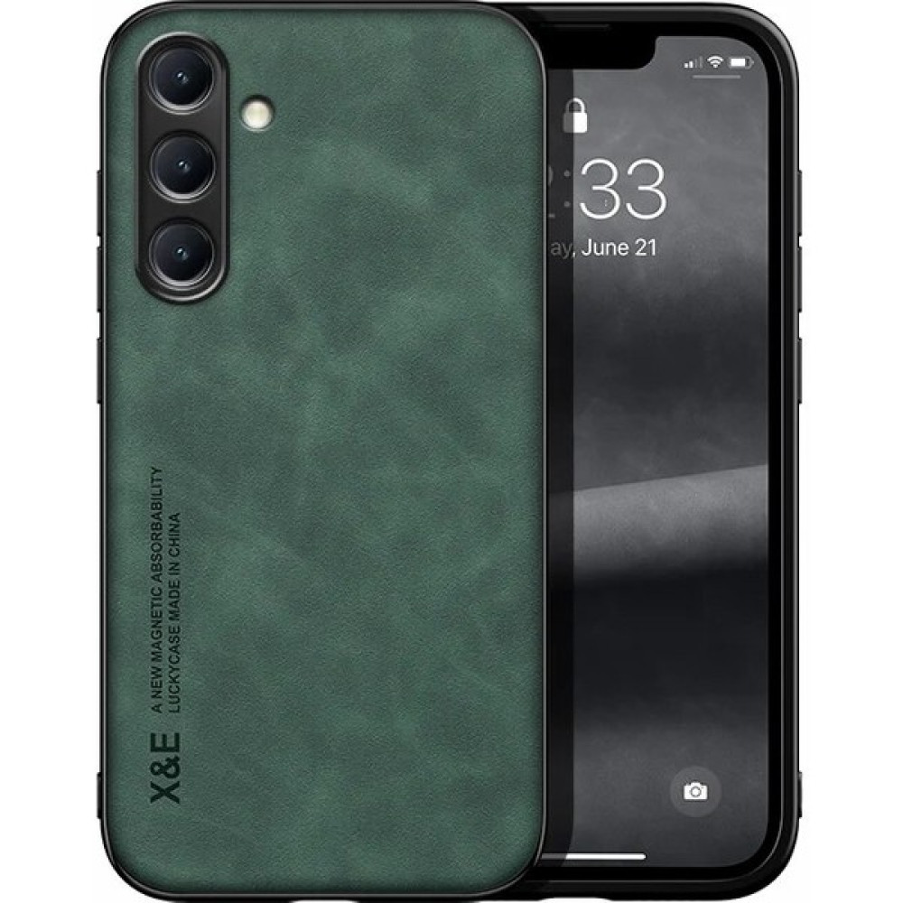 Qichengda Samsung Galaxy A55 5g Cilt Hissi Manyetik Çekim Cep Telefonu Kılıfı (Yurt Dışından) - Yeşil Cep Telefonu Kılıfı Fiyatı