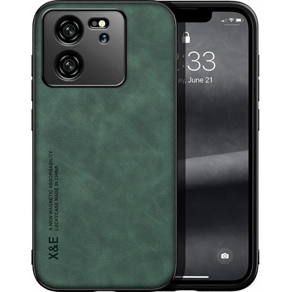 Qichengda Xiaomi 13T Cilt Hissi Manyetik Emme Cep Telefonu Kılıfı (Yurt Dışından) - Yeşil Cep Telefonu Kılıfı Fiyatı