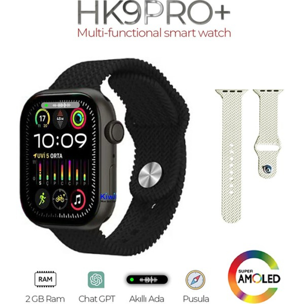 Qifit Watch 9 Seri Gen3 49MM Amoled Ekran Hk9 Pro+ Plus Yeni Akıllı Saat - Siyah Akıllı Saat Fiyatı