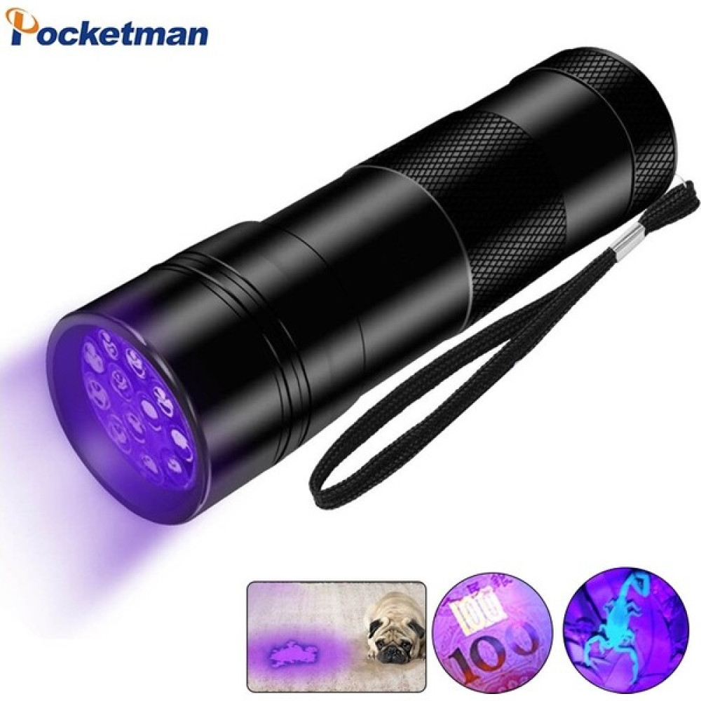 Qincao Güçlü Uv El Feneri Mor Işıklı Fener 12 LED 395NM Uv El Feneri Köpekler Için Evcil Hayvan Idrar ve Leke Dedektörü, Tahtakuru Dedektörü (Yurt ... El Feneri Fiyatı