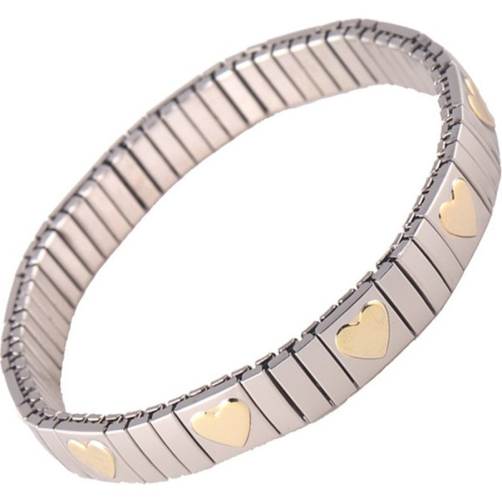 Qiuhong Shop 18CM-19CM Tarzı No.4 Boyutu Paslanmaz Çelik Erkek ve Kadın Bileklik Ince Kenarlı Elastik Streç Enerji Spor Germanyum Italyan Charm Akı... Saat ve Bileklik Aksesuarı Fiyatı