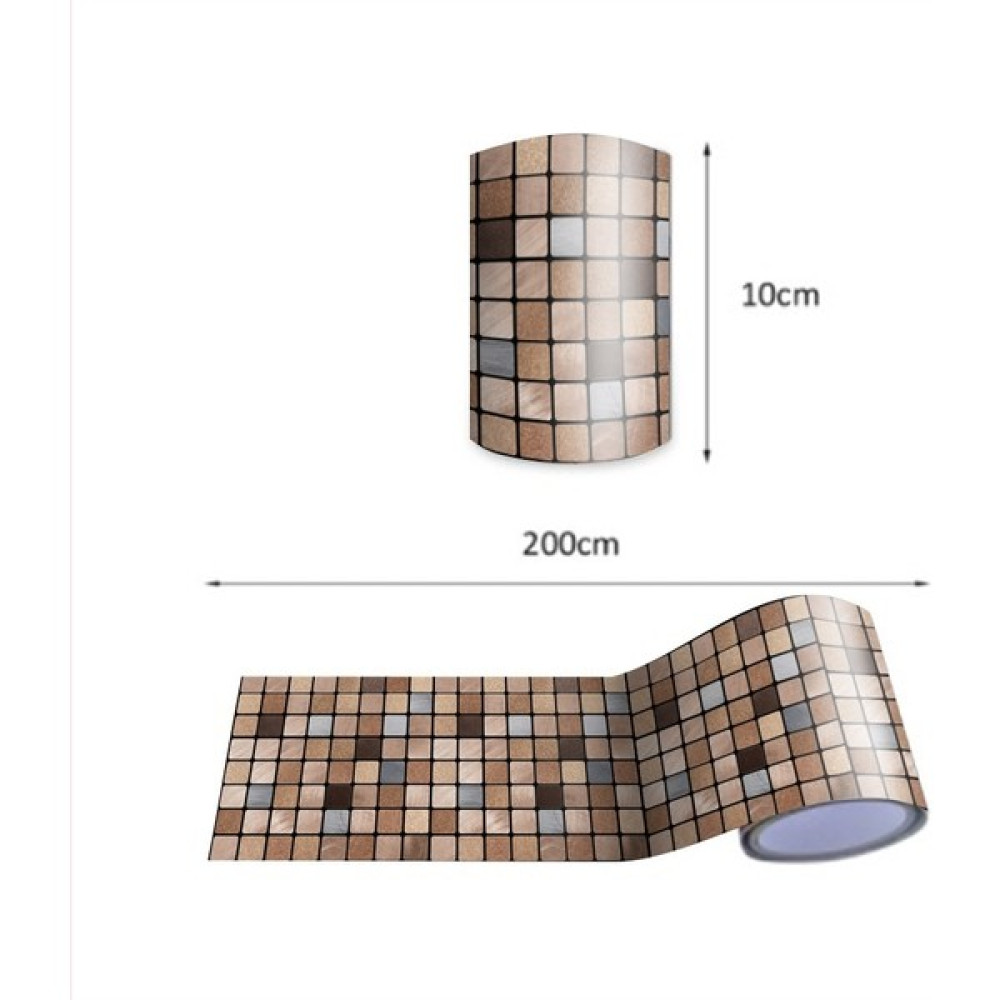 Qiuhong Shop 3 Bakır Tarzı 10X200CMX1RULO Funlife® Siyah Mozaik Fayans Çıkartmaları Duvar Kenarlığı Soyma ve Sopa Ev Dıy Duvar Çıkartmaları Kendind... Duvar Stickerı Fiyatı