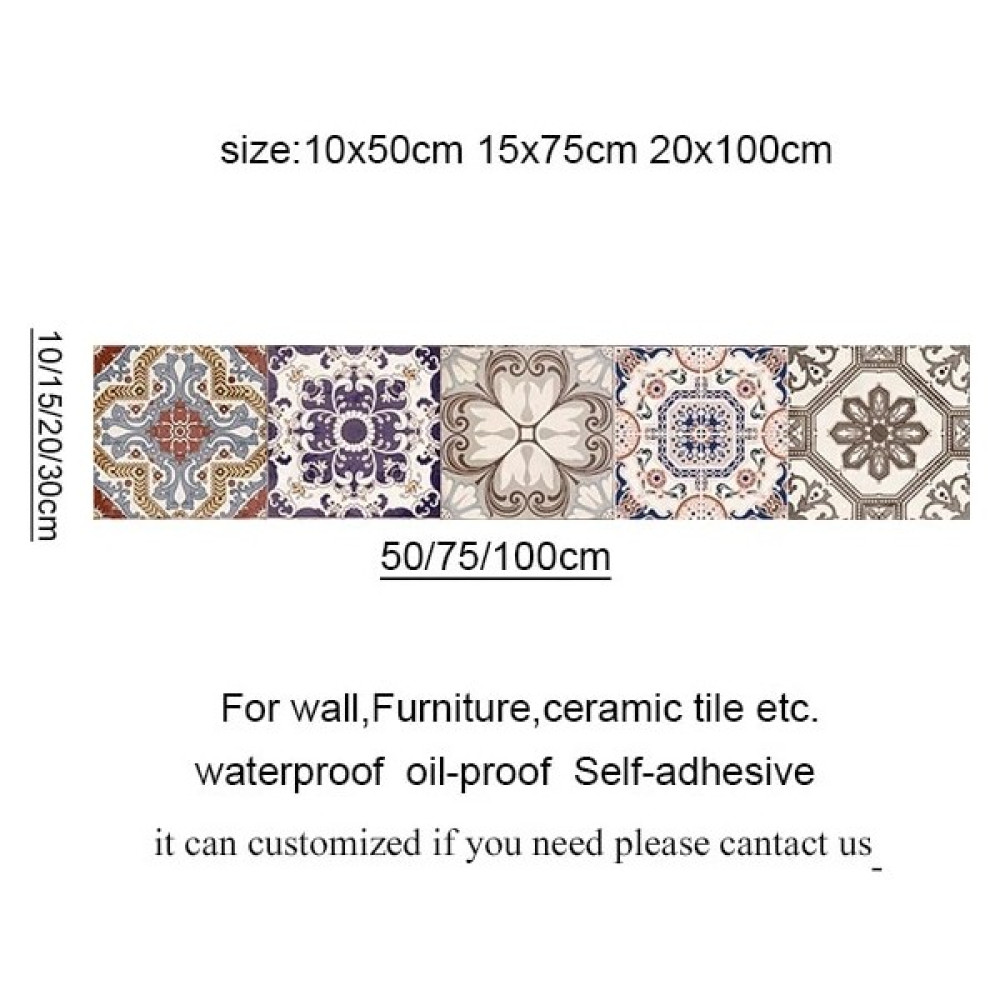 Qiuhong Shop 3 No.4 Tarzı 20X100CM Fas Banyo Kendinden Yapışkanlı Mozaik Karo Sticker Su Geçirmez Mutfak Backsplash Duvar Sticker Dıy Iskandinav Mo... Duvar Stickerı Fiyatı