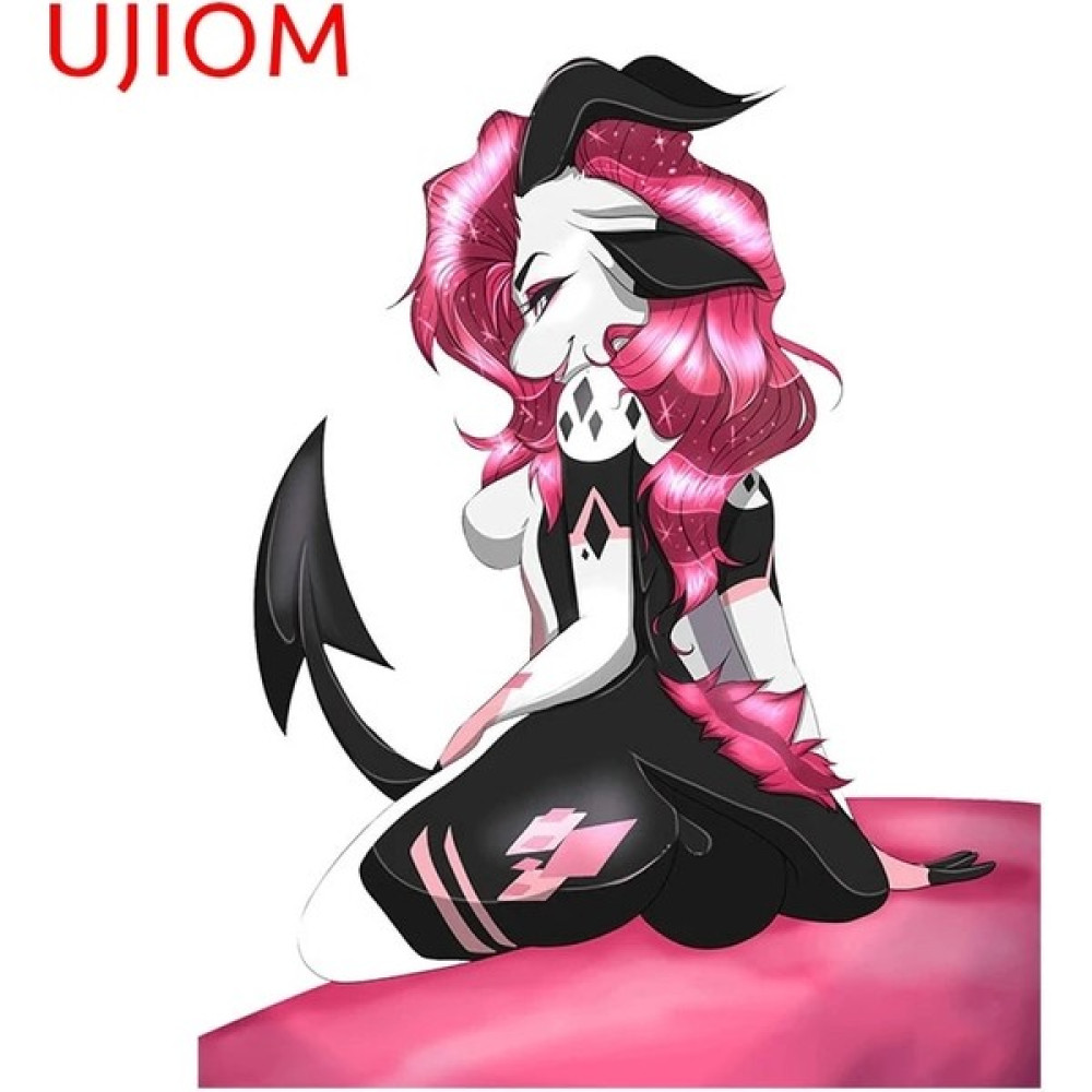 Qiuhong Shop 3 Ordu Yeşili Tarzı 13CM X9.8cm Ujıom Karikatür Kürklü Duvar Çıkartmaları Helluva Boss Loona Sticker Yatak Odası Dekorasyon Duvar Kağı... Duvar Stickerı Fiyatı