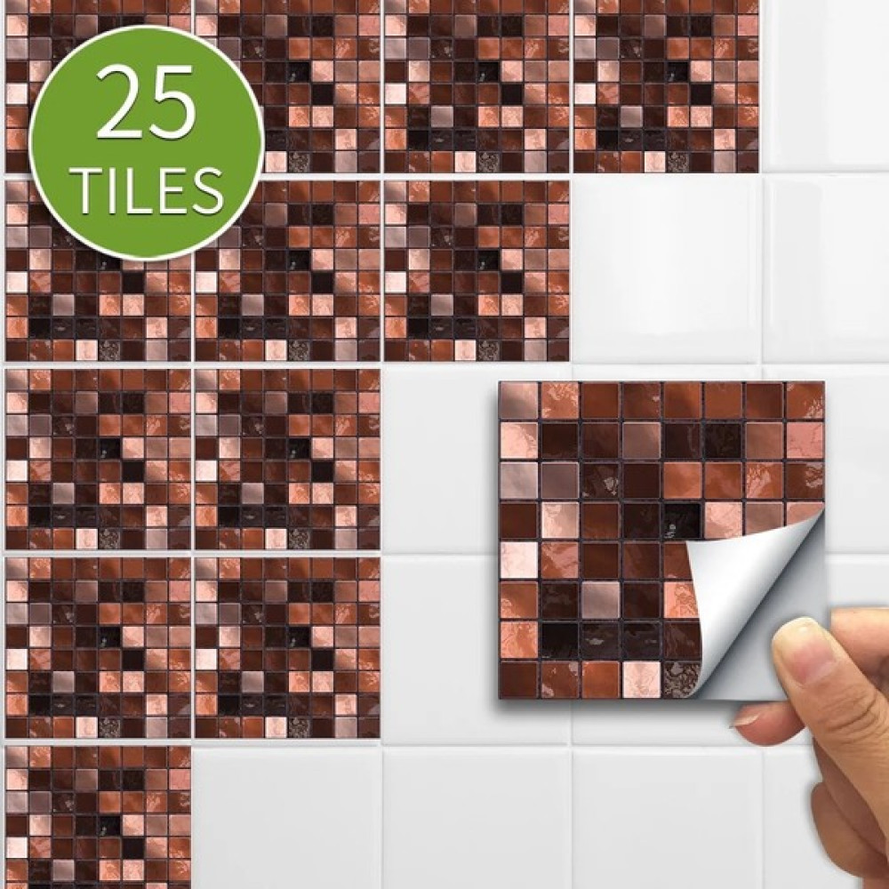 Qiuhong Shop 3 SJ005 Stili 15X15CM 25 Adet 0.56M2 Funlife Pvc Mozaik Duvar Çıkartmaları Mutfak Banyo Yapışkanlı Fayans Sticker Su Geçirmez, Eski Du... Duvar Stickerı Fiyatı