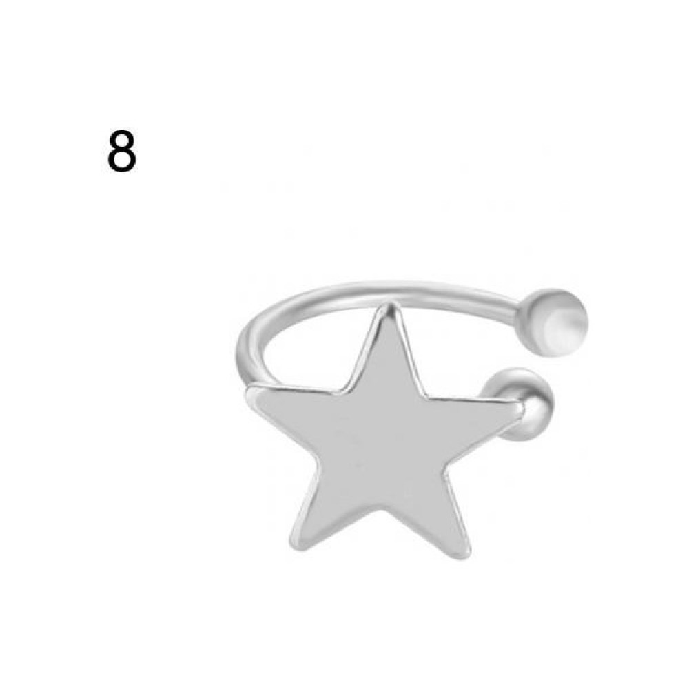 Qiuhong Shop Gümüş Yıldız Kore Tarzı Küpe Kalp Yıldız Üçgen Ay Kulak Manşet Klip Küpe Kızlar Takı Aretes De Mujer Сережки Женские (Yurt Dışından) Gümüş Küpe Fiyatı