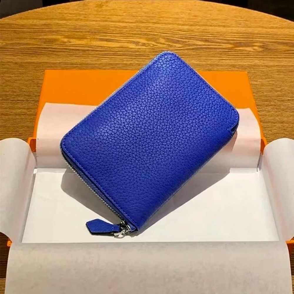 Qiuming Shop Mavi Okyanus Stili Kadın Küçük Cüzdan Hakiki Deri Katı Moda Lüks Bayanlar Kısa Çanta Yüksek Kapasiteli Dana Derisi Fermuar Para Çantas... Bayan Cüzdan Fiyatı