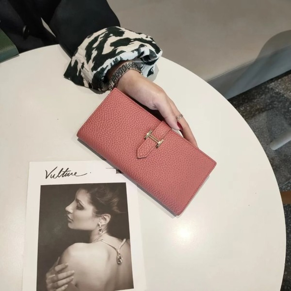 Qiuming Shop Uzun Koyu Pembe Tarzı Bayan Cüzdan ve Çantalar Hakiki Deri Moda Kısa Para Çantası Lüks Telefon Cüzdanı Lüks Tasarım Çile Çanta Küçük C... Bayan Cüzdan Fiyatı