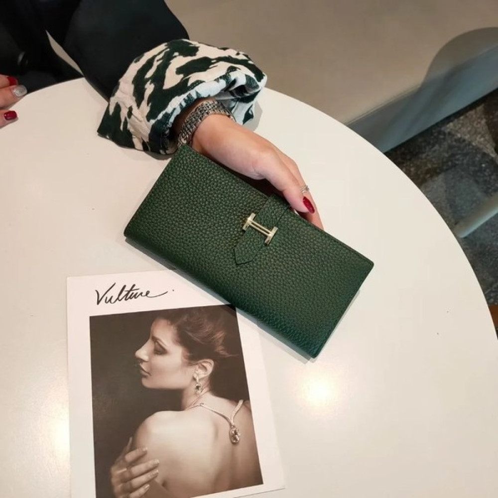 Qiuming Shop Uzun Koyu Yeşil Stil Bayan Cüzdan ve Çantalar Hakiki Deri Moda Kısa Para Çantası Lüks Telefon Cüzdanı Lüks Tasarım Çile Çanta Küçük Cü... Bayan Cüzdan Fiyatı