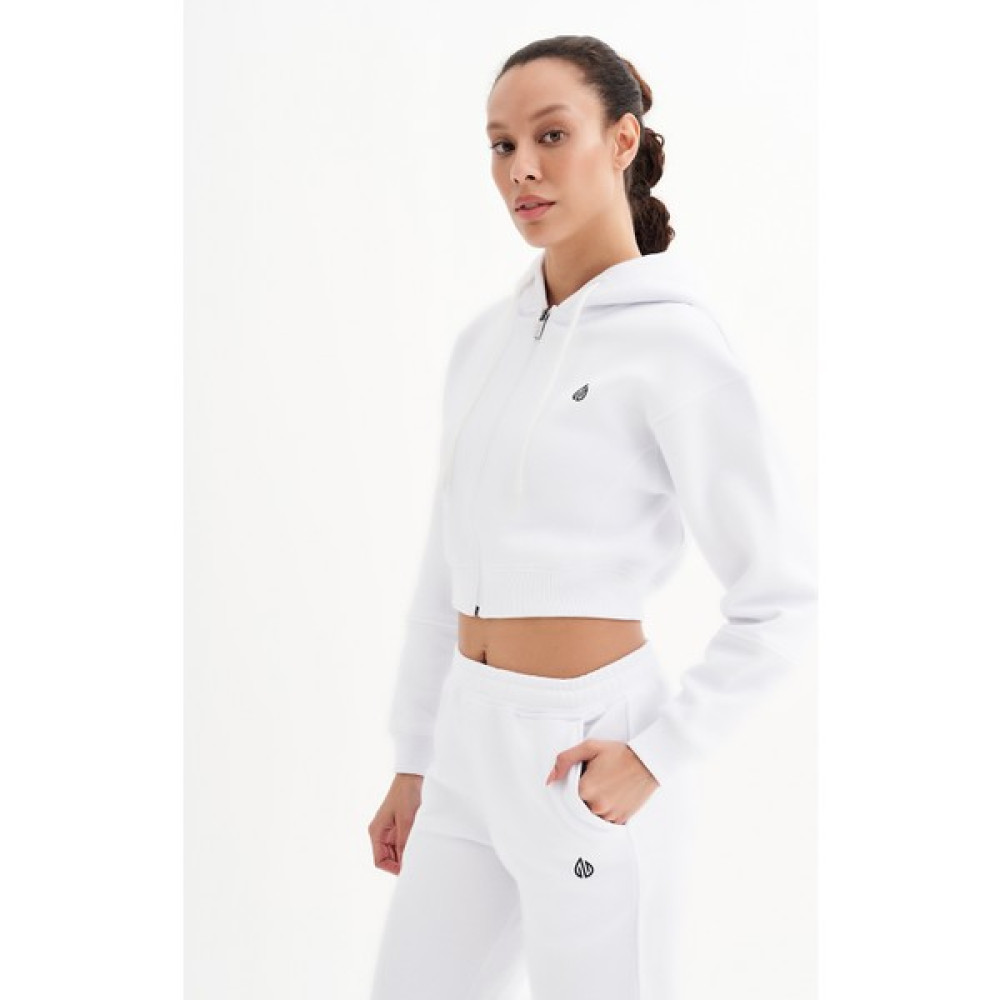 Qlu Infinity Collection Kadın Beyaz Crop Hırka Erkek Sweatshirt Fiyatı