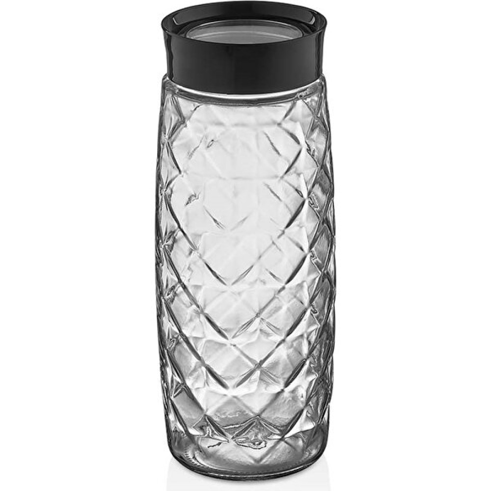 Qlux Visible Kristal Cam Kavanoz 1600 cc - Şeffaf - Siyah - 1 Adet - 1600 ml Saklama Kapları Fiyatı