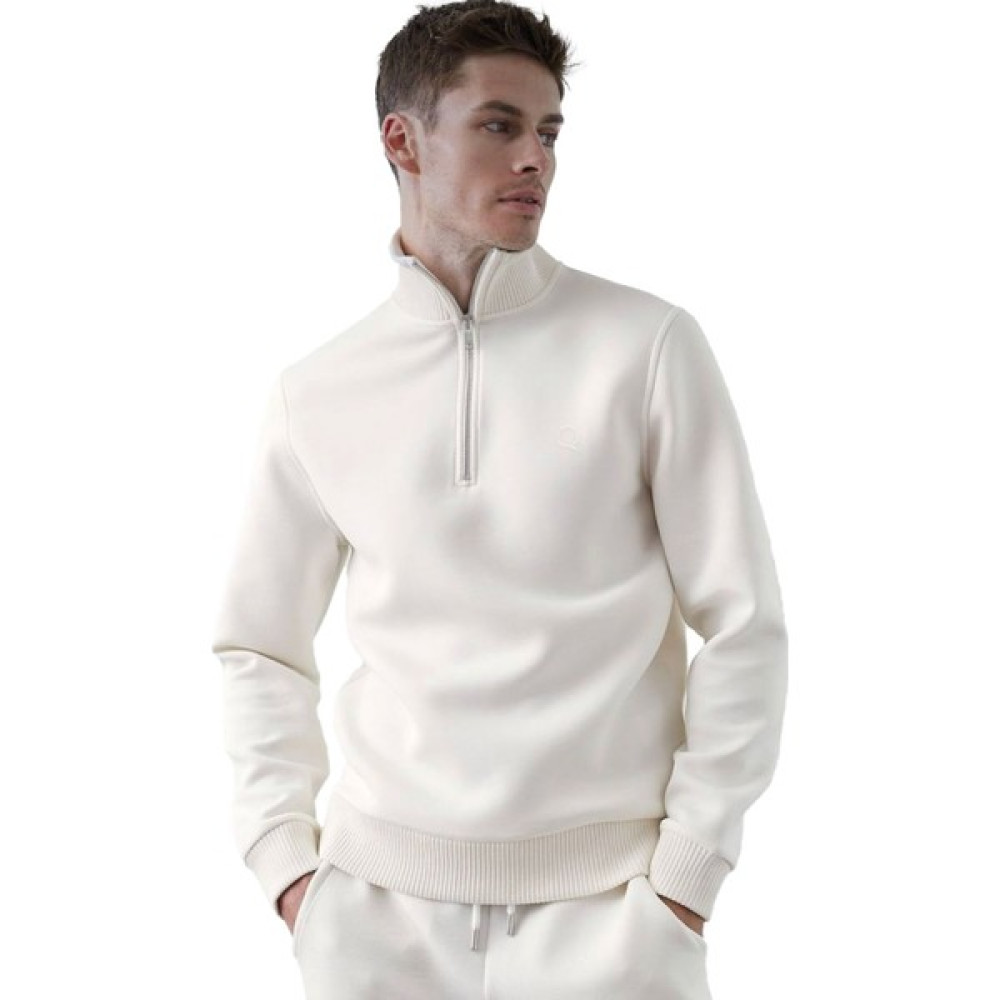 Qmari Yarım Fermuarlı Ribanalı Dik Yaka Erkek Sweatshirt Regular Fit | Nakışlı Q Logo FLC5003 Erkek Sweatshirt Fiyatı