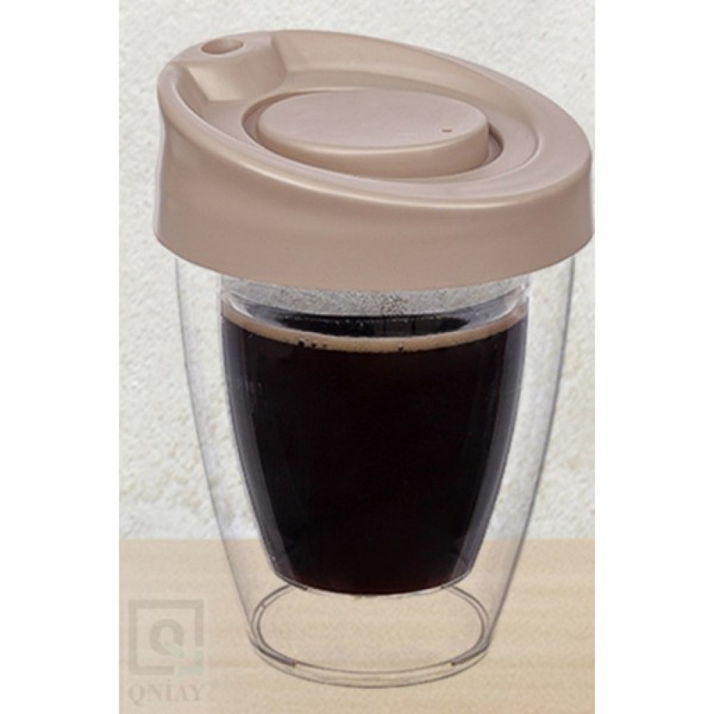 Qniay Kapaklı El Yakmaz Bardak Soğutmaz Bej Americano Latte Coffe Çay Ev Ofis Kamp Seyahat Termos Bardak Fincan / Bardak / Kahve Takımı Fiyatı