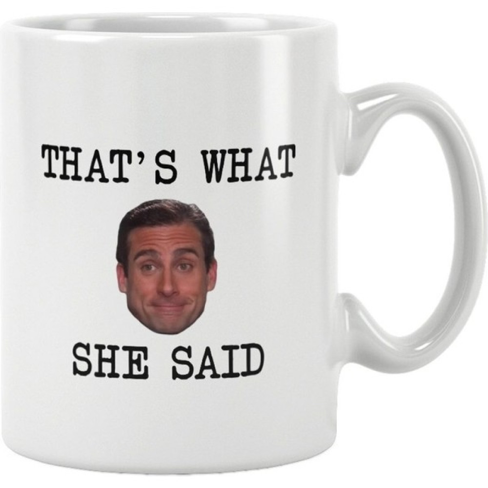 Qoeuyl Boutique Michael Scott The Office That's What She Said Baskılı Kupa Bardak - Beyaz Fincan / Bardak / Kahve Takımı Fiyatı